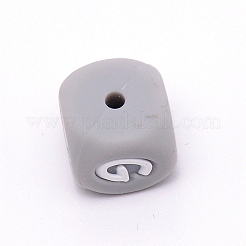 Perline dell'alfabeto in silicone per la realizzazione di braccialetti o collane&nbsp;SIL-TAC001-01A-G