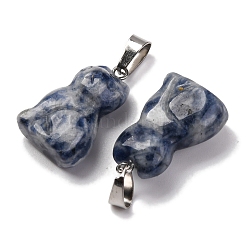 Pendentifs en jaspe tache bleue naturelle&nbsp;G-B127-08P-02