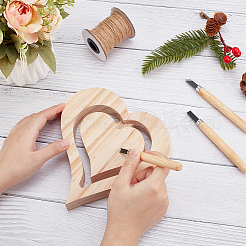 Décoration en bois coeur inachevé&nbsp;DIY-WH0888-465