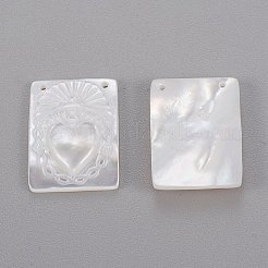 Colgantes de concha de nácar blanco natural&nbsp;X-SHEL-K004-04