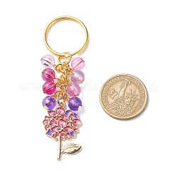 4pcs porte-clés pendentif en émail alliage raisin / fleur / coeur / papillon&nbsp;KEYC-JKC00412-04