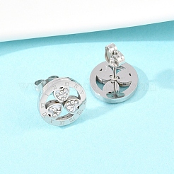 Pendientes de acero inoxidable 304 con forma de flor&nbsp;EJEW-H175-01P