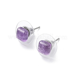 Orecchini a bottone con pietre preziose naturali da donna&nbsp;EJEW-K091-01P-A