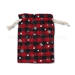Sacs de jute rectangulaires sur le thème de Noël avec cordon de jute&nbsp;LS-ABAG-E006-01A