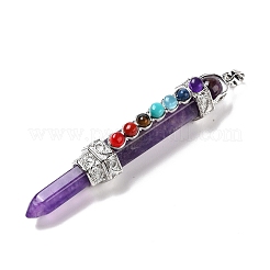 Chakra Thema natürlicher Amethyst große Anhänger&nbsp;G-I322-06P-01