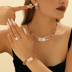Collane e bracciali in lega rettangolare con cristalli e strass&nbsp;FS-WG37DB8-01