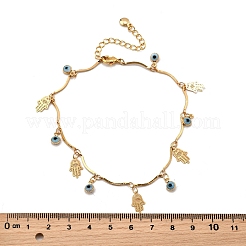 Boho Fußkettchen aus Messing und Harz&nbsp;AJEW-Z046-01G