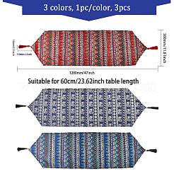 3 Stück 3 Farben Tischläufer aus Baumwolle und Hanf im Ethno-Stil&nbsp;DIY-CA0005-88