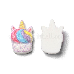Glitzernde undurchsichtige Harz-Cabochons&nbsp;RESI-E040-01C