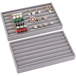 Plateaux de présentation de bagues à bijoux rectangulaires en bois recouverts de velours&nbsp;AJEW-WH20054-062E-02