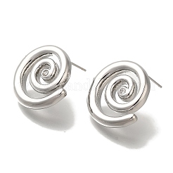 Spiralohrstecker aus Messing mit Mikropflaster und klarem Zirkonia für Damen&nbsp;EJEW-U026-02P