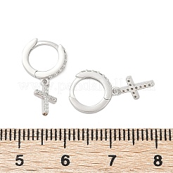 925 Creolen aus Sterlingsilber mit Mikropavé und klarem Zirkonia für Damen&nbsp;EJEW-G427-01P-02