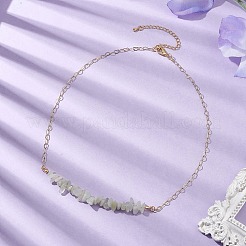 Nuevos collares babero con chip de jade natural.&nbsp;NJEW-JN04950-01
