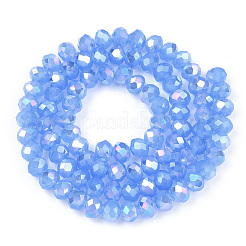 Chapelets de perles en verre électroplaqué&nbsp;EGLA-A034-J8mm-B08