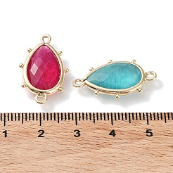 Verbindungsanhänger aus gefärbter natürlicher Jade und natürlichem afrikanischen Türkis (Jaspis).&nbsp;G-G012-05G-C