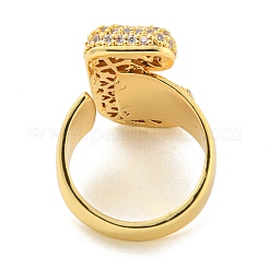 Bague en laiton avec micro pavé de zircone cubique transparente&nbsp;RJEW-M173-01G-J