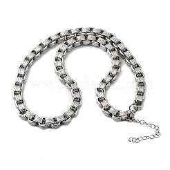 Colliers à maillons carrés texturés en acier inoxydable 304 de 7 mm&nbsp;NJEW-P358-01P
