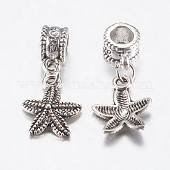Tibetische Legierung europäische baumelnde Charms&nbsp;PALLOY-F199-41AS