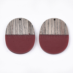 Colgantes de resina y madera de wengué&nbsp;X-RESI-T023-01J