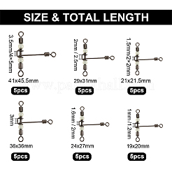 30 pz. 6 girelle in acciaio inox 201 a 3 vie per la pesca a croce&nbsp;FIND-FH0004-45