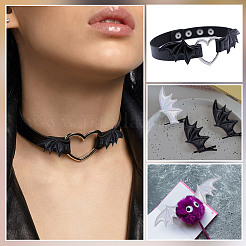 40 stücke 4 arten leder fledermaus der linken flügel ornament zubehör&nbsp;DIY-GO0002-44