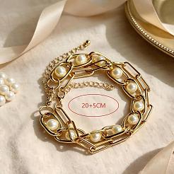Bracelet vintage blanc rond en imitation perle&nbsp;HP8707