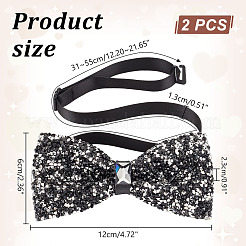 Papillon da uomo in poliestere con strass in resina regolabili&nbsp;AJEW-WH0472-01B