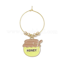 7 Stück Bienen-Emaille-Weinglas-Anhänger&nbsp;AJEW-JO00263