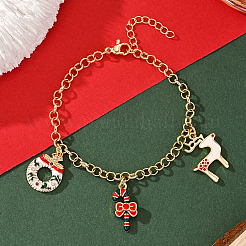 Weihnachts-Charm-Armbänder aus Messing und Emaille&nbsp;NP1934