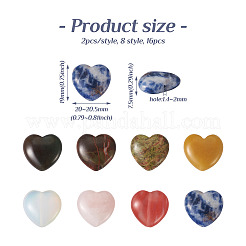 16pcs 8 perles de pierres précieuses naturelles et synthétiques&nbsp;G-FW0001-25
