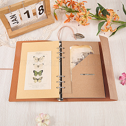 Álbum de fotos rectangular de imitación de cuero con encuadernación de aleación para álbumes de recortes&nbsp;AJEW-WH20006-475C
