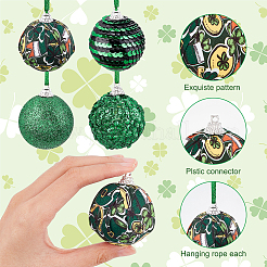 Decoraciones colgantes de bolas de espuma con tema del día de san patricio&nbsp;AJEW-WH0317-93A