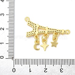 Breloques de connecteur en laiton micro pavé de zircone cubique&nbsp;KK-S511-11G