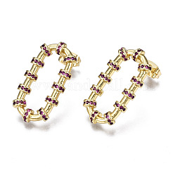 Ottone micro spianare orecchini zirconi&nbsp;EJEW-T014-53G-NF