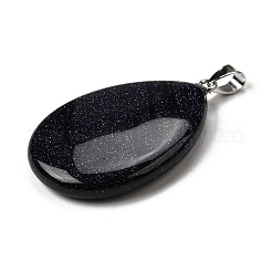 Pendentifs en goldstone bleu synthétique&nbsp;G-F820-14P-04