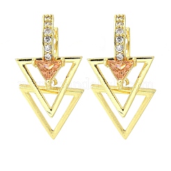 Orecchini a cerchio in ottone chiaro con zirconi cubici&nbsp;EJEW-M047-13G