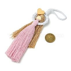 Handgemachte Makramee-Baumwoll-Engel-Hängeornamente&nbsp;HJEW-JM02711-02