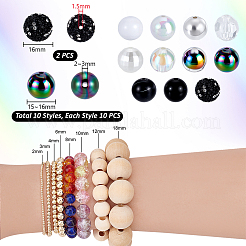 102 kit de cuentas redondas de 11 estilos&nbsp;DIY-PH0030-95A
