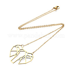 201 Halsketten mit Origami-Anhänger aus Edelstahl&nbsp;LS-NJEW-T009-JN090-2-40