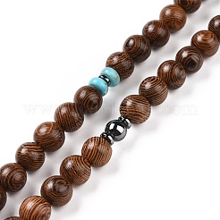 Collana di pietre naturali e sintetiche e perline di legno&nbsp;NJEW-JN03743