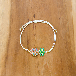 Verstellbare Miyuki-Saatperlen-Gliederarmbänder mit menschlichem Webmuster für Damen im Bohemian-Stil&nbsp;QS6654
