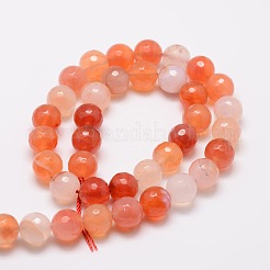 Tinti agata naturale perle tonde sfaccettato fili&nbsp;G-E320B-12mm-03