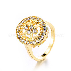Anelli ovali in ottone con micro pavé di zirconi cubici trasparenti per donna&nbsp;FS-WGE5686-01