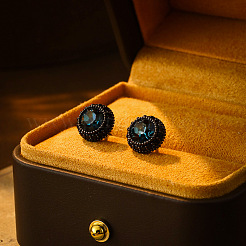 Boucles d'oreilles rondes et plates en laiton avec micro pavé de zircones cubiques&nbsp;FS-WGEF433-01