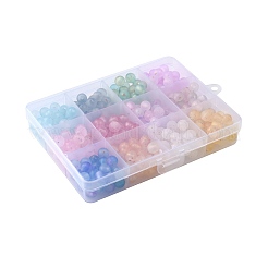 360 Stück 12 Farben mattierte transparente Acrylperlen&nbsp;OACR-FS0002-23