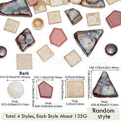 500 g 4 styles de carreaux de mosaïque cabochons en porcelaine&nbsp;DIY-SP0007-71