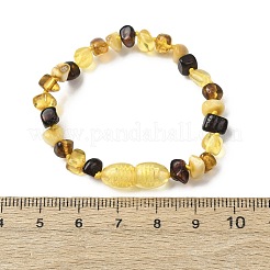 Dehnbare Armbänder aus natürlichem Bernstein für Babys&nbsp;BJEW-D462-04