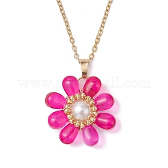 Colliers pendentifs en perles de verre et perles de verre pour femmes&nbsp;NJEW-MZ00106-03
