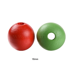 160 pièces 4 couleurs ghana jamaïque reggae perles rondes en bois naturel peint&nbsp;WOOD-LS0001-01R