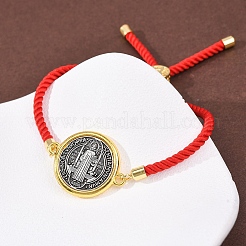 Armbänder aus einer Legierung mit Schiebeverschluss aus Nylonseil&nbsp;LS-BJEW-Z156-02G-01